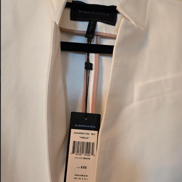 NWT! BCBG Maxazria Derek White Blazer XXS - Picture 4 of 9